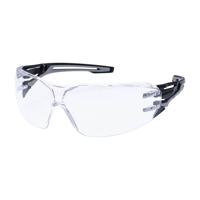 Portwest Anthracite Wraparound Safety Glasses (Clear / R)
