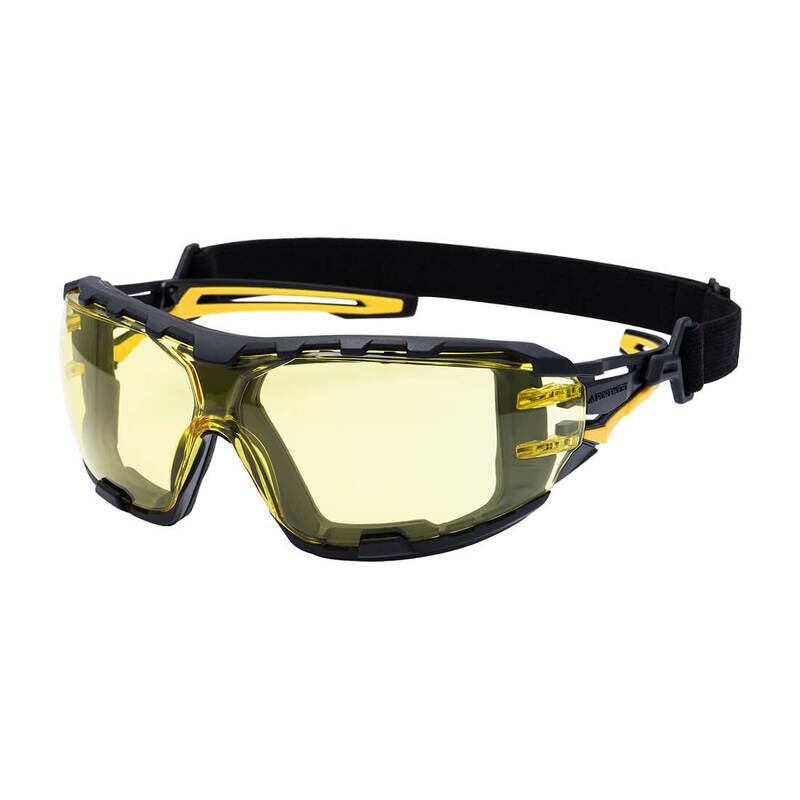 Portwest Anthracite Wraparound Plus Safety Glasses (Amber / R)