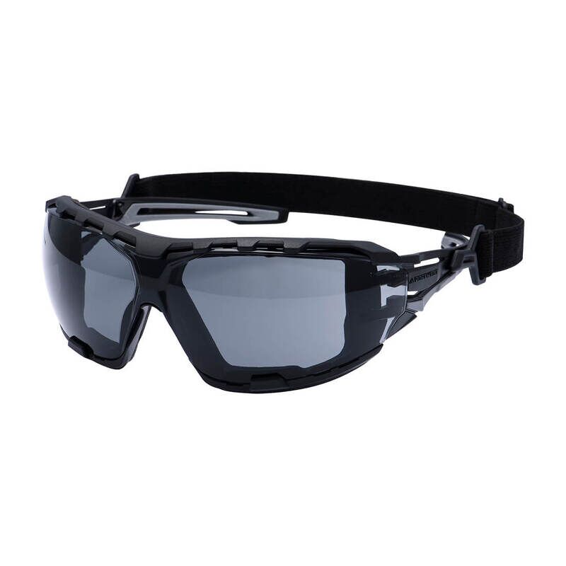 Portwest Anthracite Wraparound Plus Safety Glasses (Smoke / R)