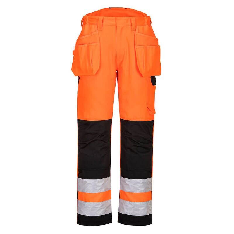 Portwest PW2 Hi-Vis Holster Pocket Trousers (Orange/Black / 36 / Regular Fit)