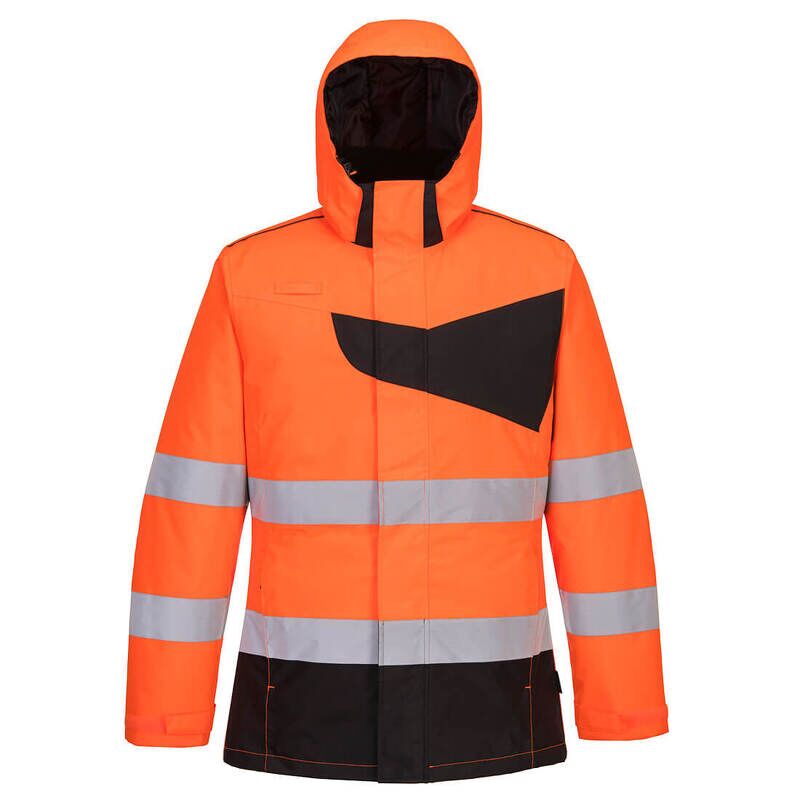 Portwest PW2 Hi-Vis Winter Jacket (Orange/Black / M / Regular Fit)