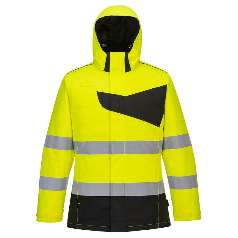 Portwest PW2 Hi-Vis Winter Jacket (Yellow/Black / L / Regular Fit)