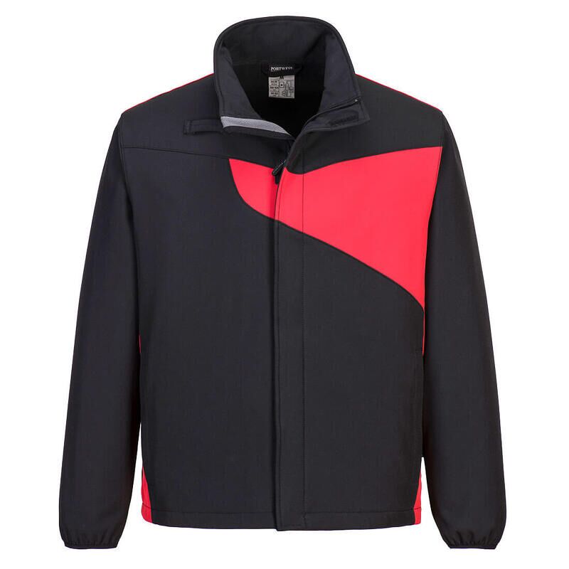 Portwest PW2 Softshell Jacket (2 Layers) (Black/Red / S / Regular Fit)