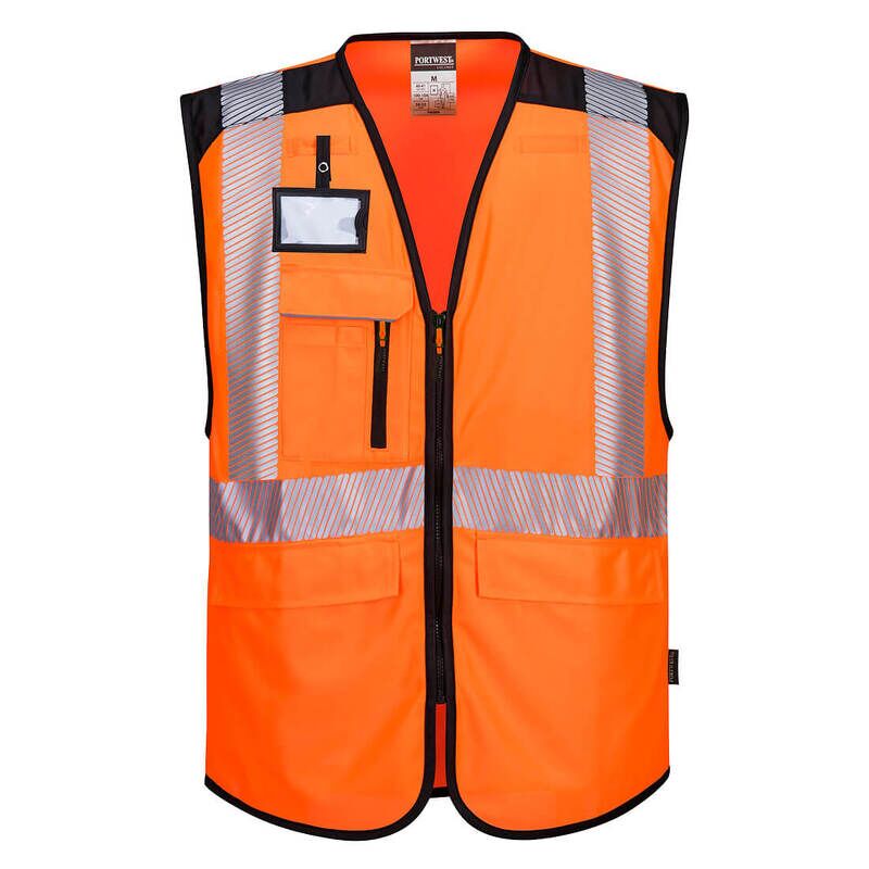 Portwest PW3 Hi-Vis Executive Vest  (Orange/Black / XXL / R)
