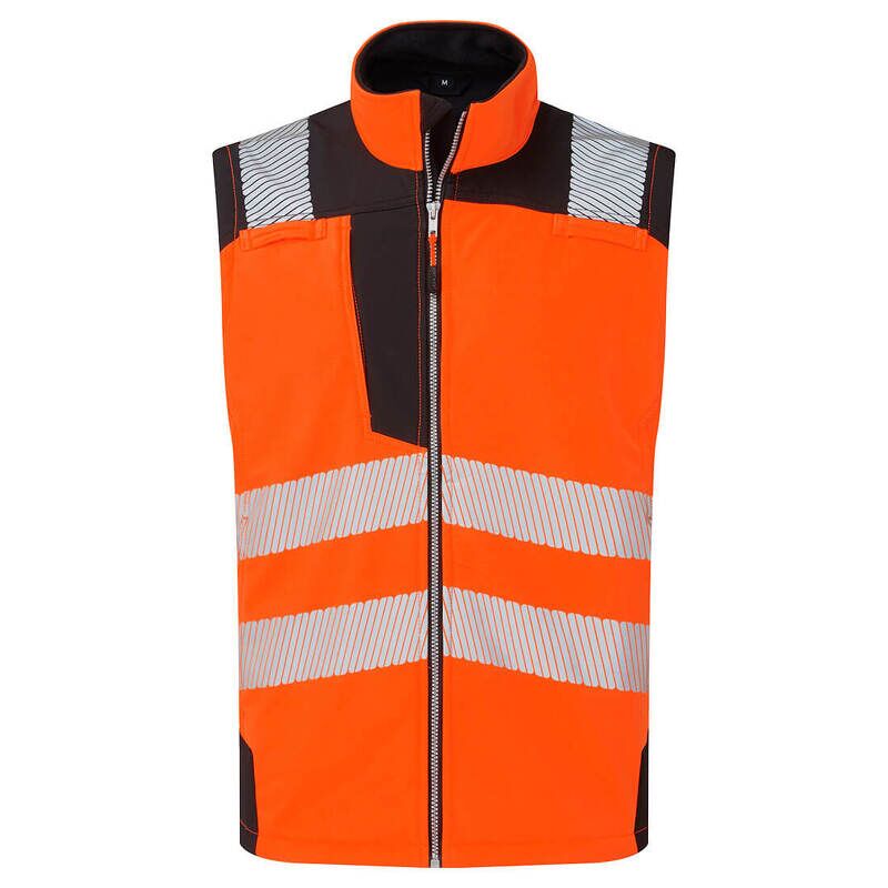 Portwest 3 Layer Hi-Vis Softshell Gilet (Orange/Black / 4XL / Regular Fit)