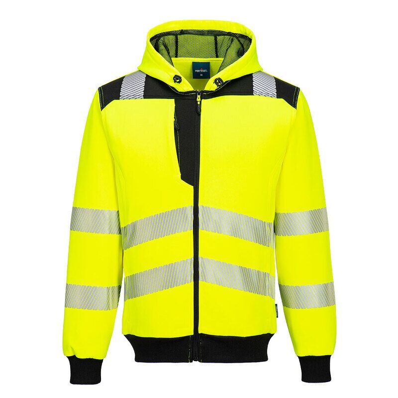 Portwest PW3 Hi-Vis Zip Hoodie  (Yellow/Black / 5XL / R)