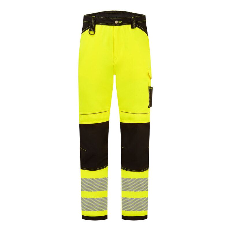 Portwest PW3 Hi-Vis Work Trousers (Yellow/Black Short / 36 / Short Fit)