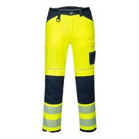 Portwest PW3 Hi-Vis Work Trousers (Yellow/Navy / 40 / Regular Fit)