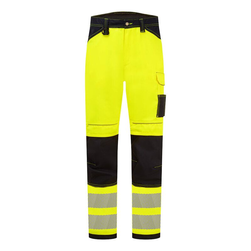 Portwest PW3 Hi-Vis Work Trousers (Yellow/Navy Short / 33 / Short Fit)