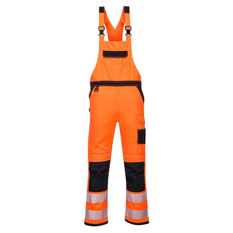 Portwest PW3 Hi-Vis Bib and Brace (Orange/Black / XXL / Regular Fit)