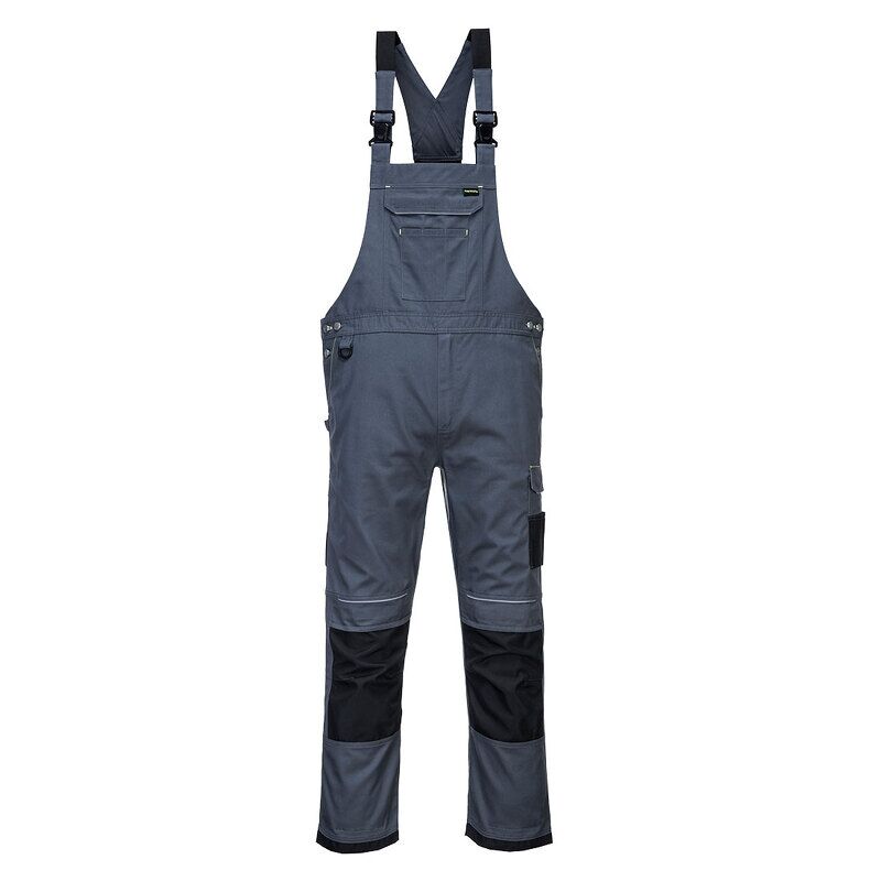 Portwest PW3 Work Bib and Brace (Zoom Grey/Black / XXXL / Regular Fit)