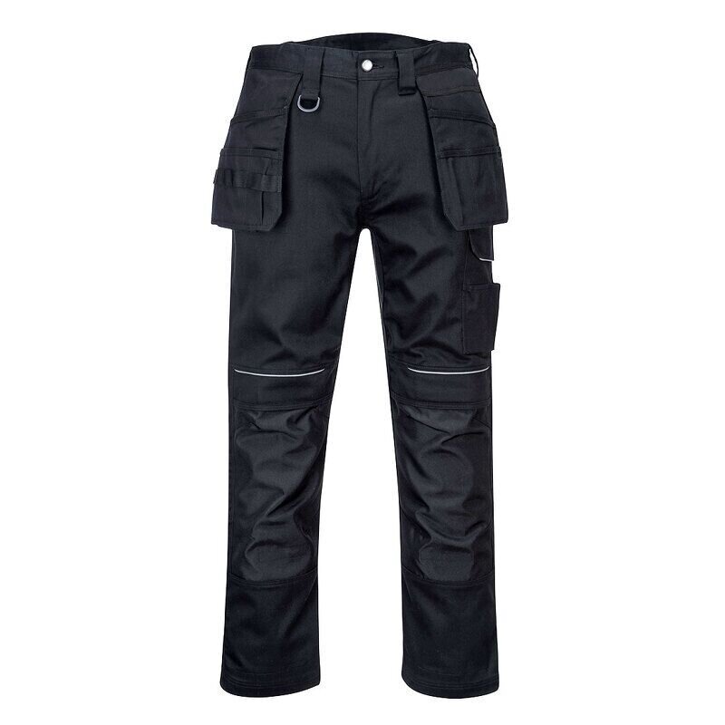 Portwest PW3 Cotton Work Holster Trousers (Black / 32 / Regular Fit)
