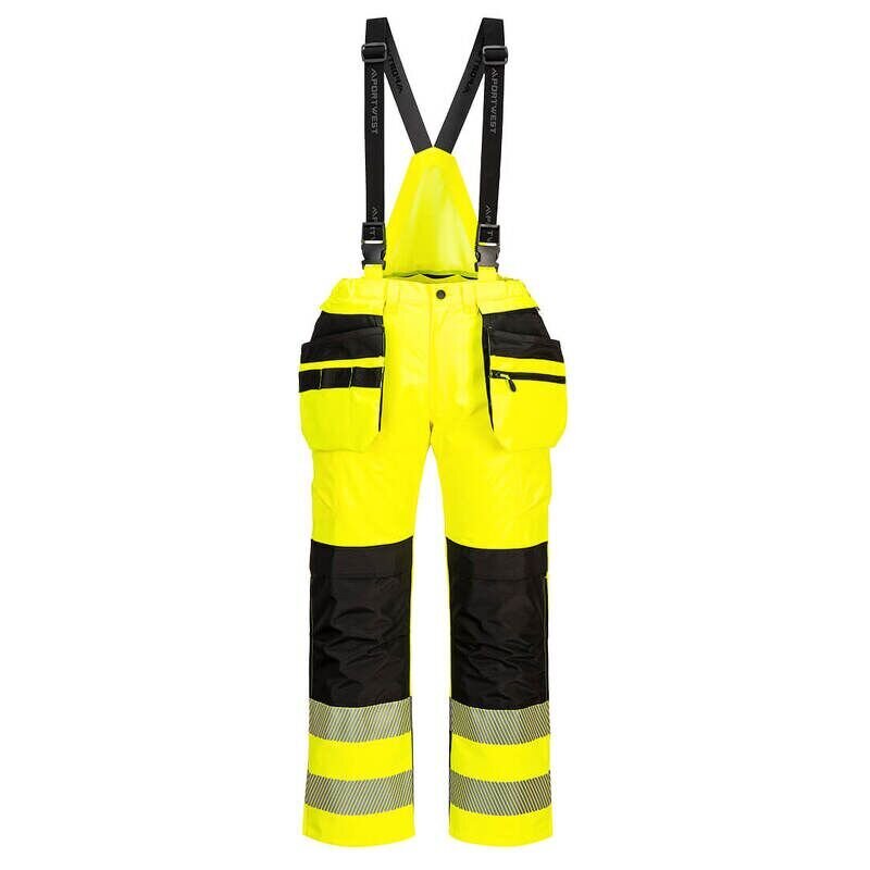 Portwest PW3 Hi-Vis Rain Trousers (Yellow/Black / XXL / Regular Fit)