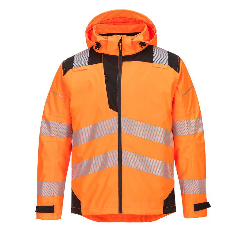 Portwest PW3 Hi-Vis Extreme Rain Jacket (Orange/Black / S / Regular Fit)