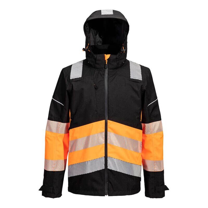 Portwest PW3 Hi-Vis Class 1 Extreme Rain Jacket (Orange/Black / 4XL / Regular Fit)