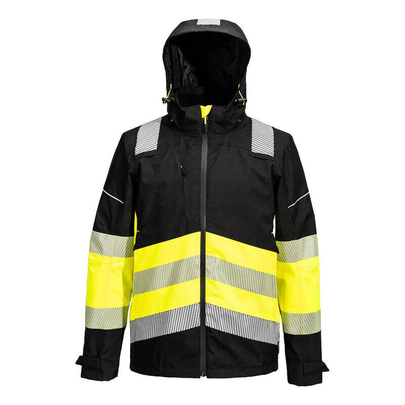 Portwest PW3 Hi-Vis Class 1 Extreme Rain Jacket (Yellow/Black / XXL / Regular Fit)