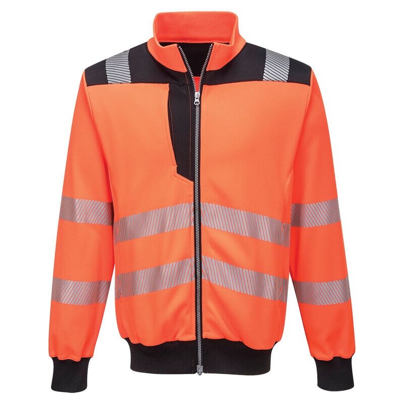Portwest PW3 Hi-Vis Zip Sweatshirt (Orange/Black / 4XL / R)