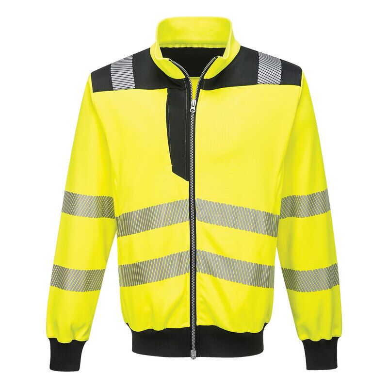 Portwest PW3 Hi-Vis Zip Sweatshirt (Yellow/Black / XL / R)