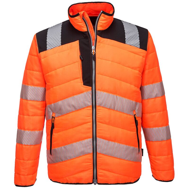 Portwest PW3 Hi-Vis Baffle Jacket (Orange/Black / XL / Regular Fit)