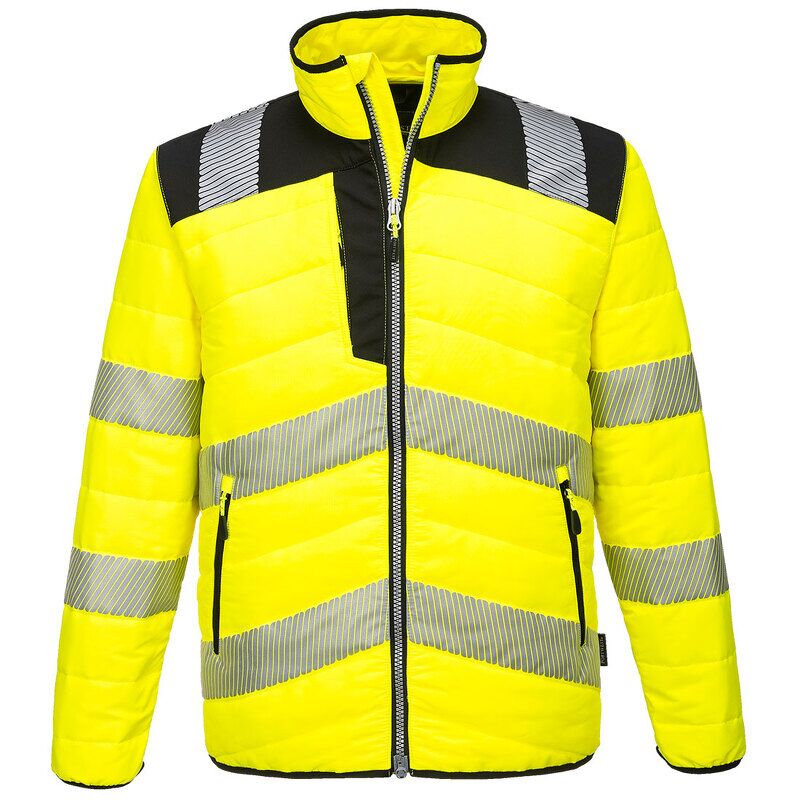 Portwest PW3 Hi-Vis Baffle Jacket (Yellow/Black / S / Regular Fit)