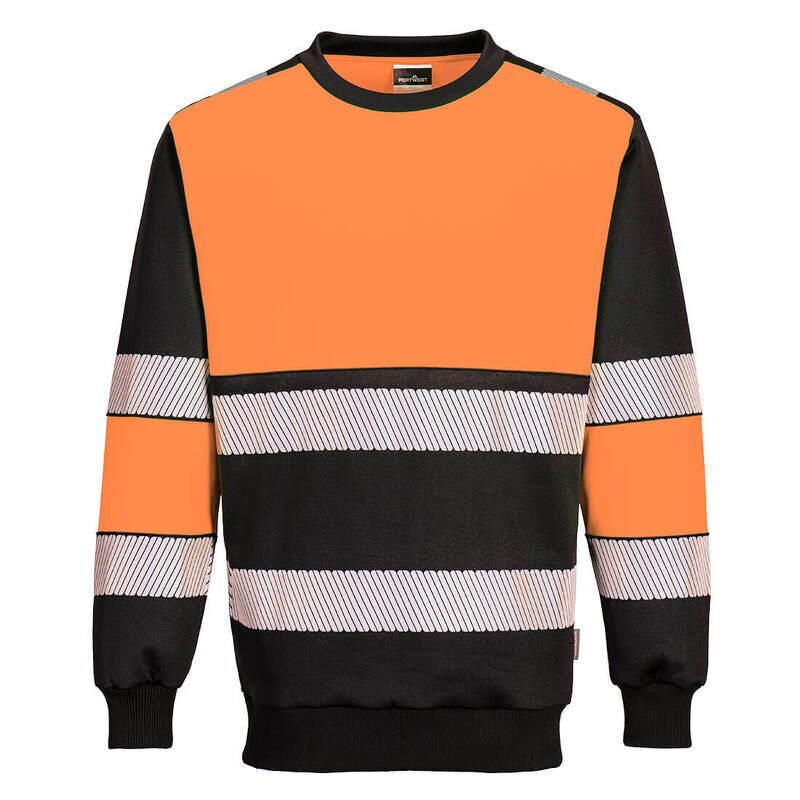 Portwest PW3 Hi-Vis Class 1 Sweatshirt (Orange/Black / XXL / R)