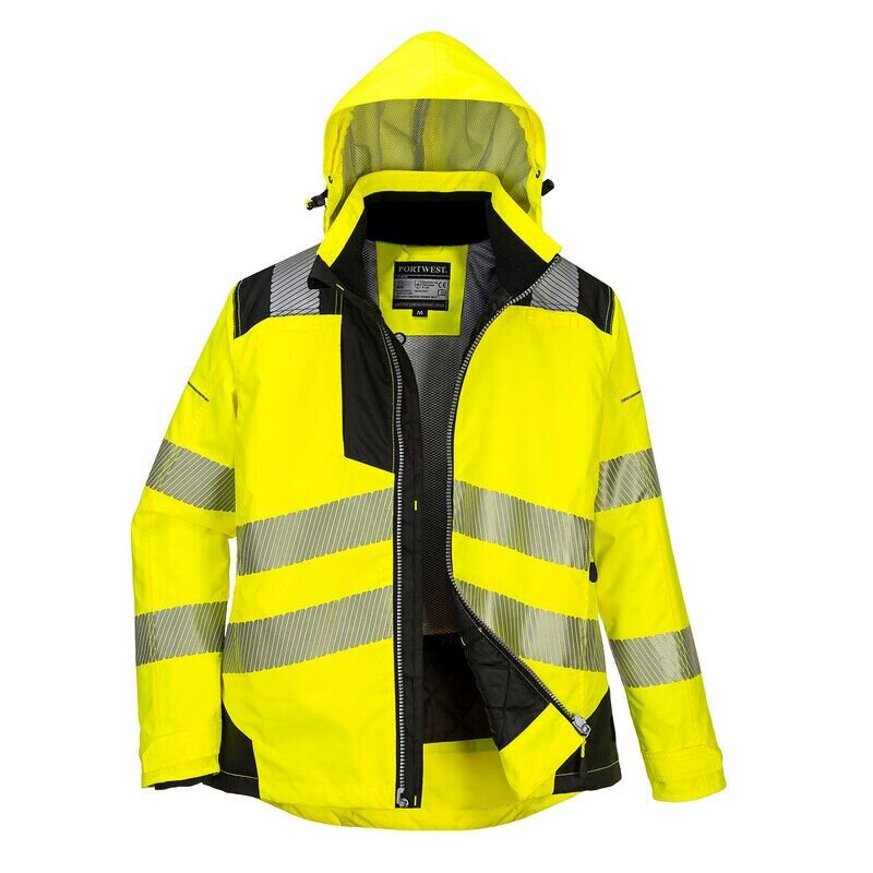 Portwest PW3 Hi-Vis Womens Winter Jacket (Yellow/Black / M / Regular Fit)