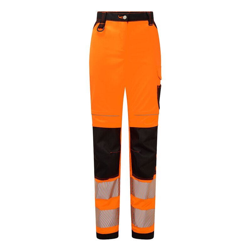 Portwest PW3 Hi-Vis Ladies Stretch Work Trousers (Orange/Black / 36 / R)