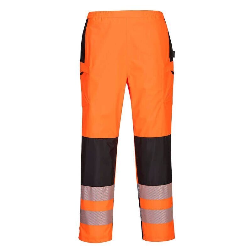 Portwest PW3 Hi-Vis Womens Rain Trousers (Orange/Black / S / Regular Fit)