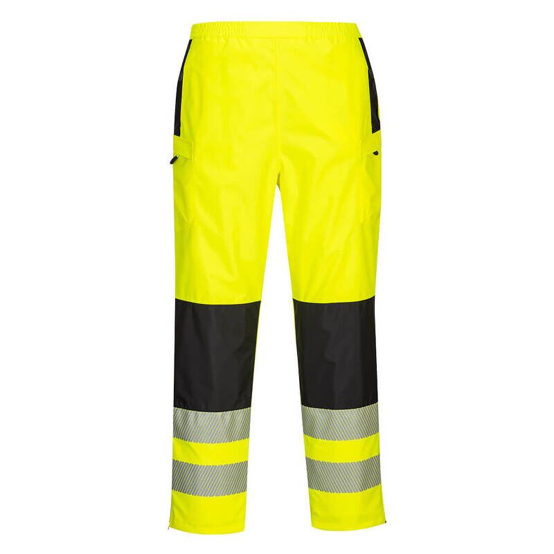Portwest PW3 Hi-Vis Womens Rain Trousers (Yellow/Black / XL / Regular Fit)