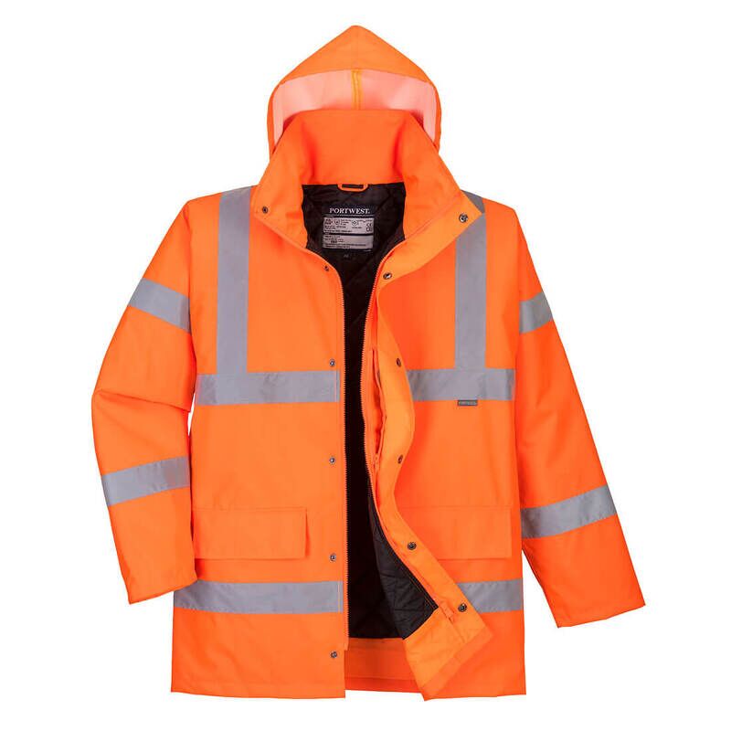 Portwest Hi-Vis Winter Traffic Jacket (Orange / XL / Regular Fit)