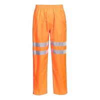 Portwest Hi-Vis Rain Traffic Trousers (Orange / XXXL / Regular Fit)