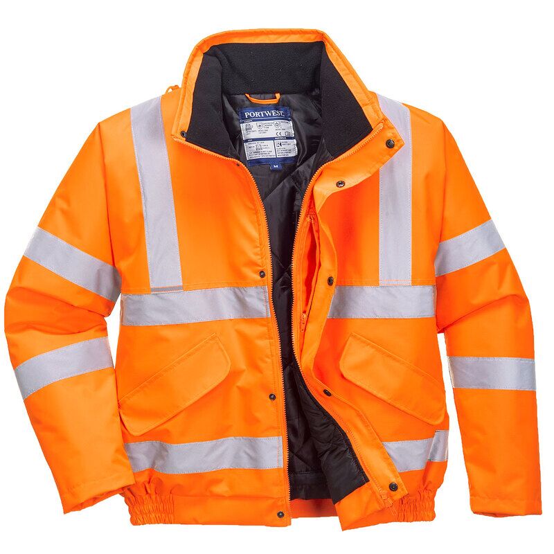 Portwest Hi-Vis Winter Bomber Jacket (Orange / 5XL / Regular Fit)