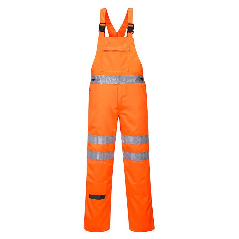 Portwest Hi-Vis Polycotton Service Bib and Brace (Orange / XL / Regular Fit)
