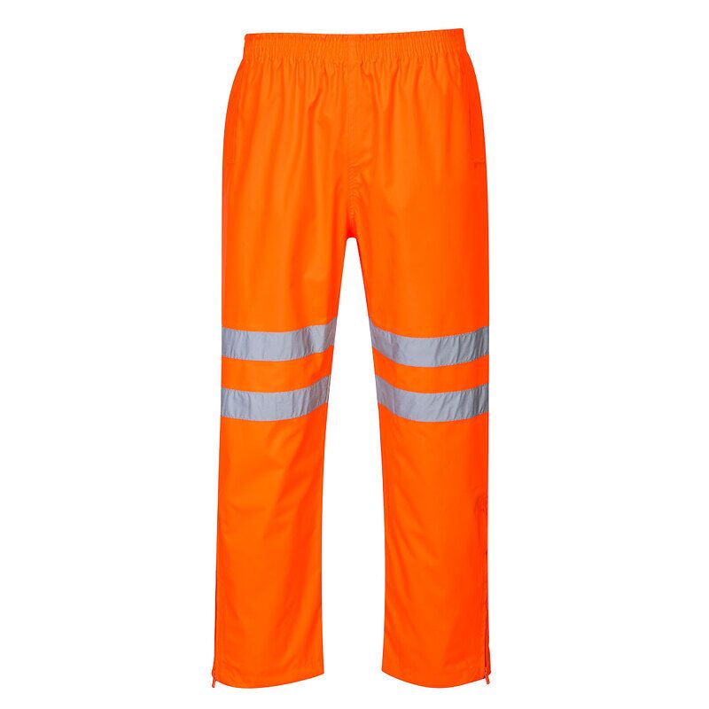 Portwest Hi-Vis Breathable Rain Trousers (Orange / 4XL / Regular Fit)