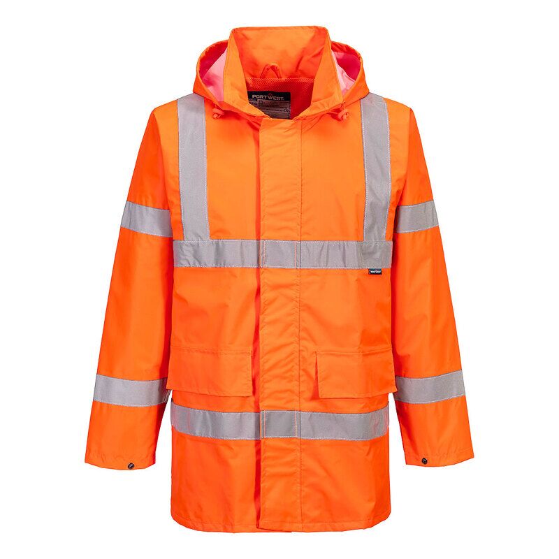 Portwest Hi-Vis Rain Lite Traffic Jacket (Orange / XXXL / Regular Fit)