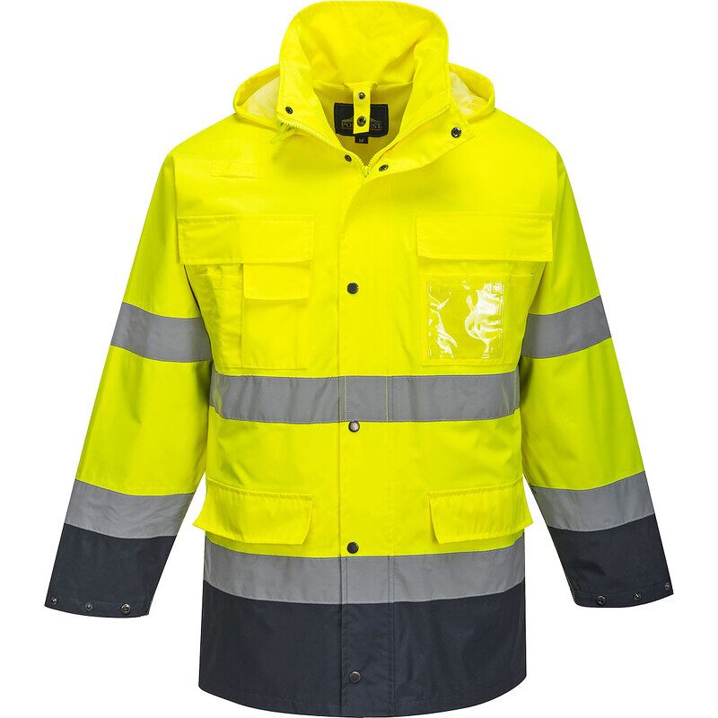 Portwest Hi-Vis 3-in-1 Contrast Lite Jacket (Yellow/Navy / XXXL / Regular Fit)