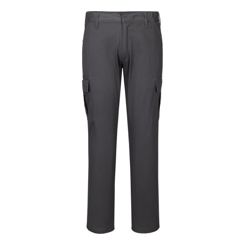 Portwest Stretch Slim Fit Combat Trousers (Metal Grey / 36 / Regular Fit)