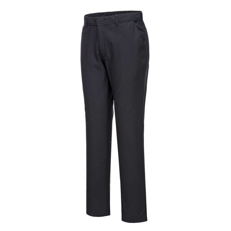 Portwest Stretch Slim Chino Trousers (Black Short / 40 / Short Fit)