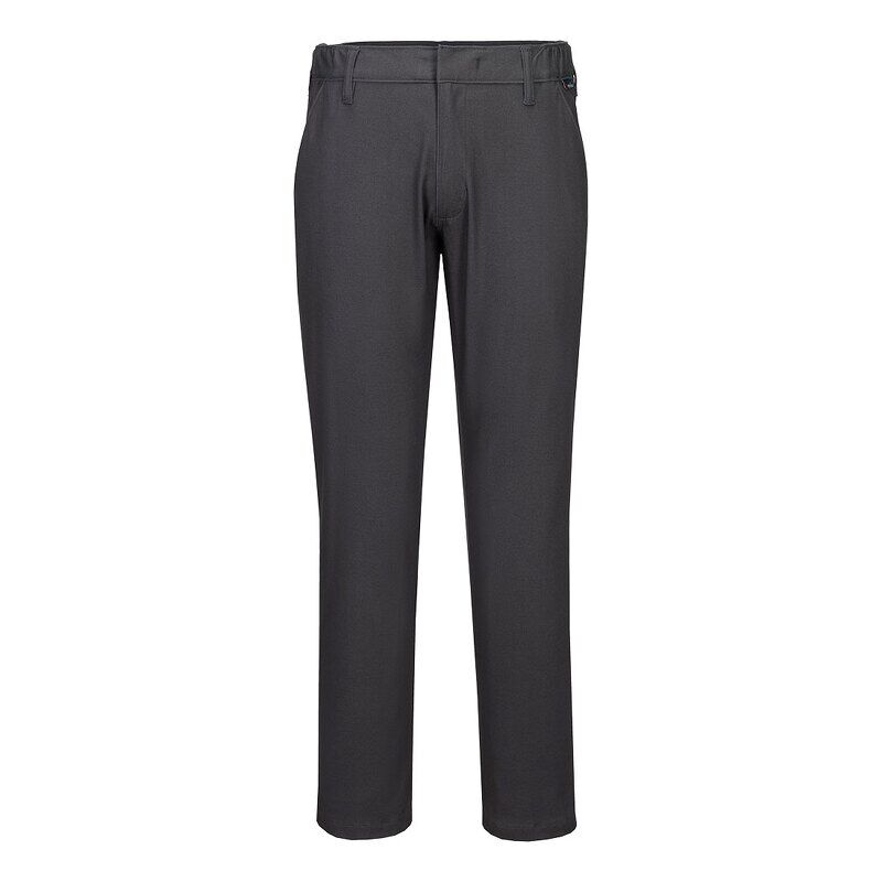 Portwest Stretch Slim Chino Trousers (Metal Grey / 50 / Regular Fit)