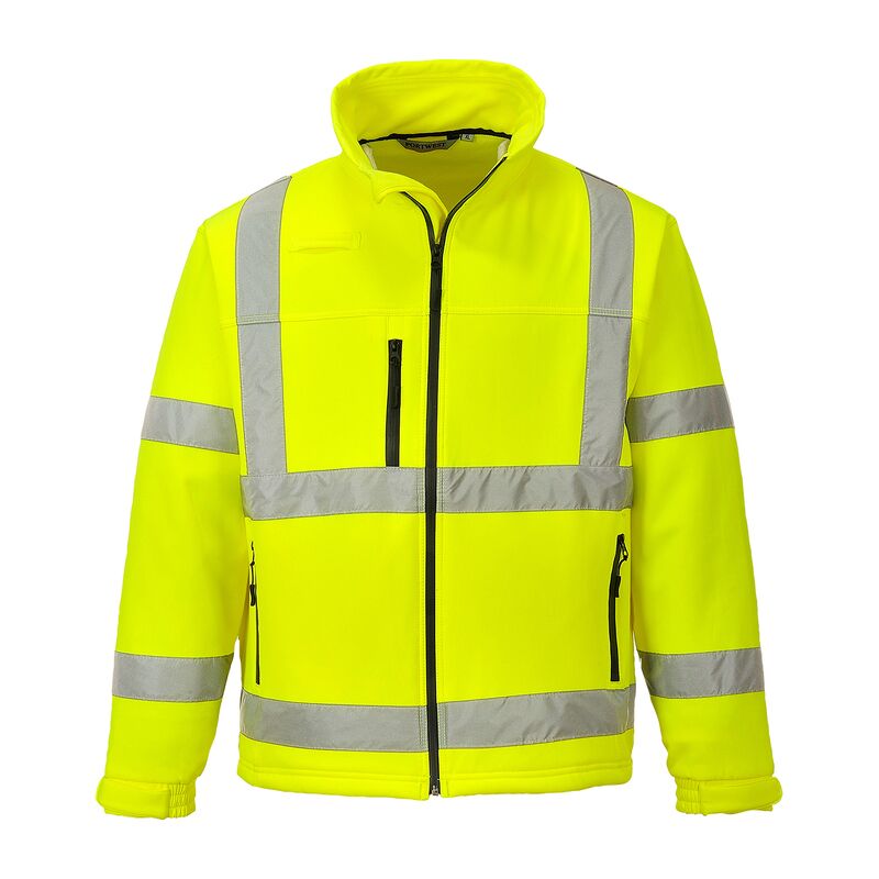 Portwest Hi-Vis Classic 3 Layer Softshell Jacket (Yellow / L / Regular Fit)
