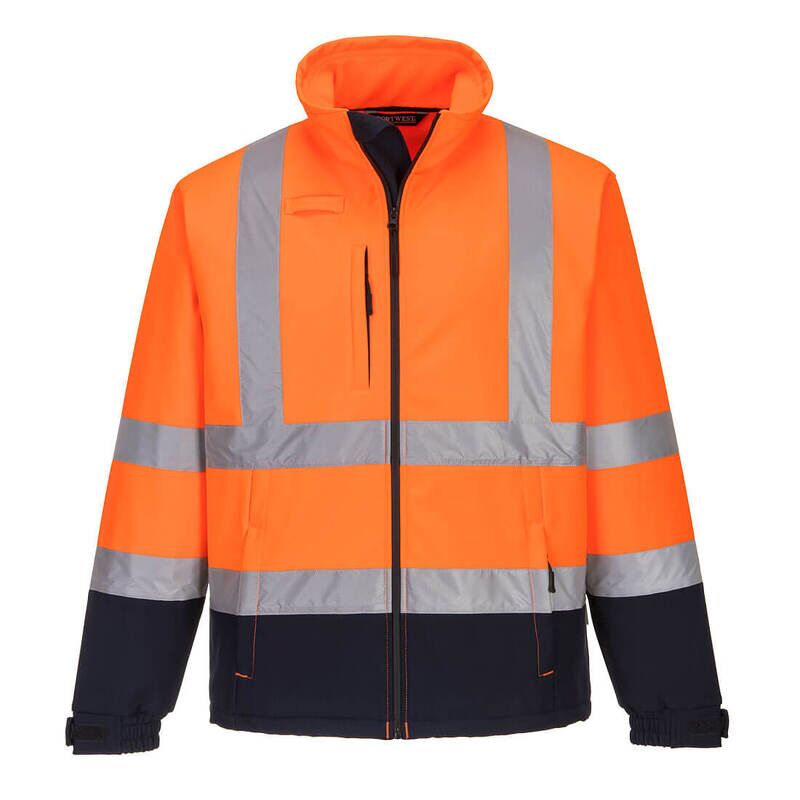 Portwest Hi-Vis Contrast 3 Layer Softshell Jacket (Orange/Navy / XL / Regular Fit)