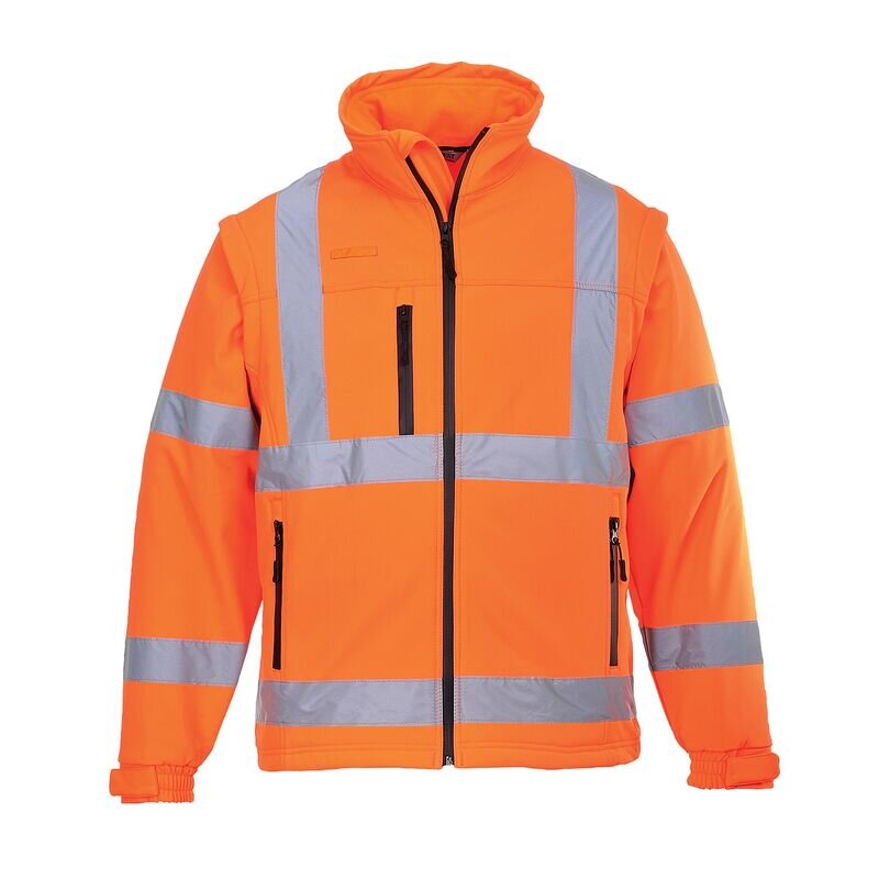 Portwest Hi-Vis 2-in-1 3 Layer Softshell Jacket (Orange / XS / Regular Fit)