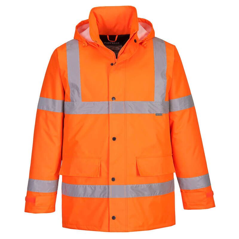 Portwest Hi-Vis Winter Traffic Jacket (Orange / XS / Regular Fit)