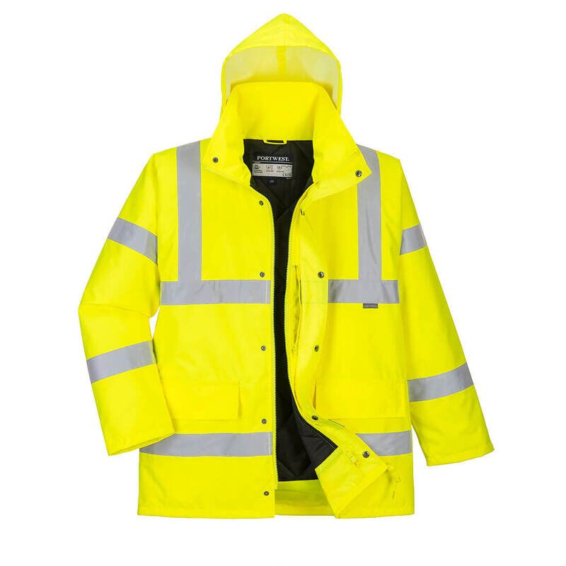 Portwest Hi-Vis Breathable Winter Traffic Jacket (Yellow / XL / Regular Fit)