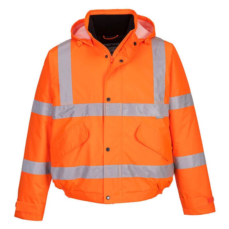 Portwest Hi-Vis Winter Bomber Jacket (Orange / M / Regular Fit)