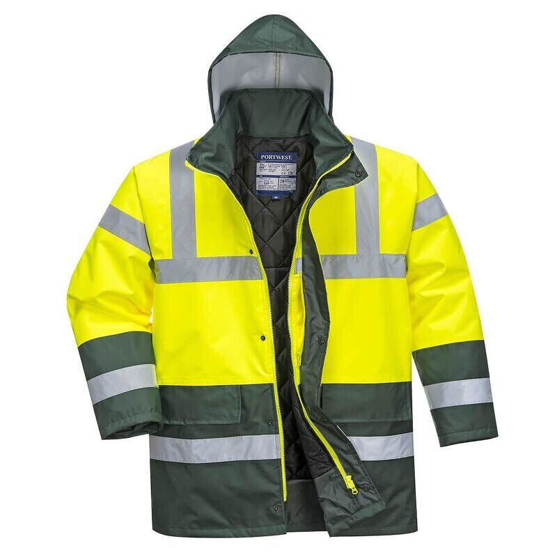 Portwest Hi-Vis Contrast Winter Traffic Jacket (Yellow/Green / S / Regular Fit)