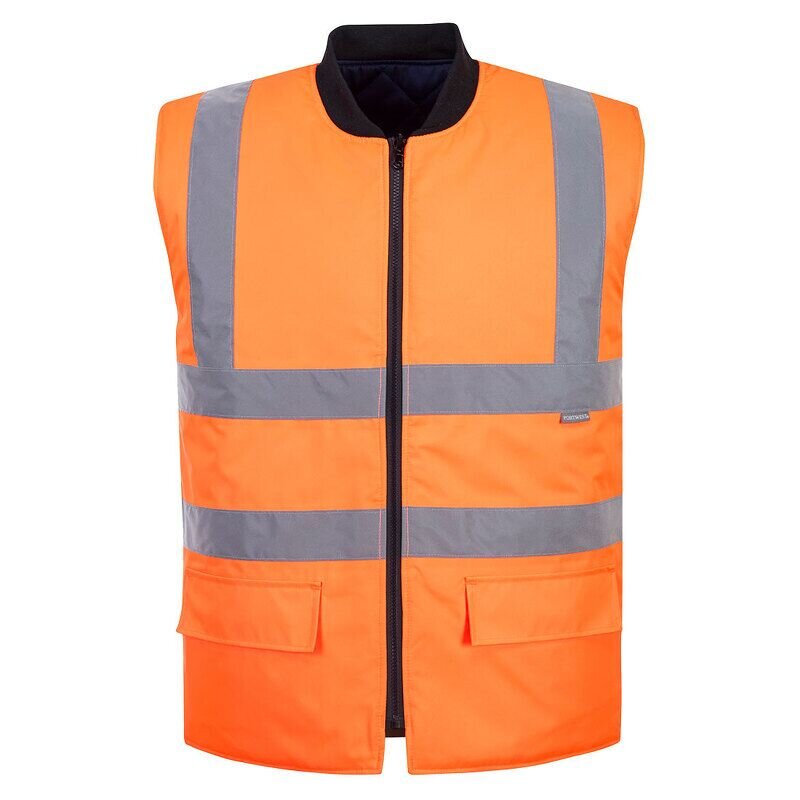 Portwest Hi-Vis Reversible Bodywarmer (Orange / XL / Regular Fit)