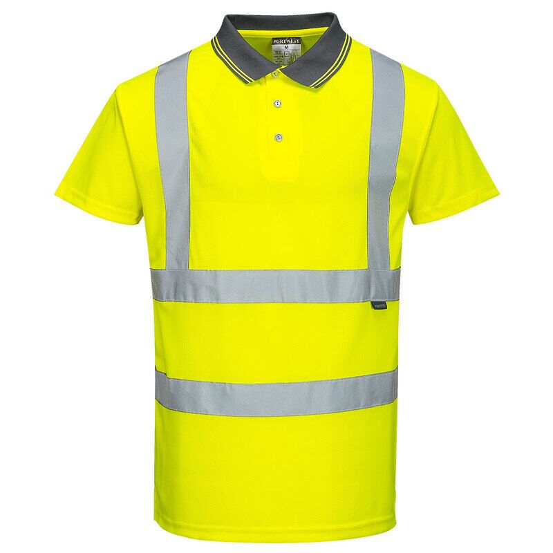 Portwest Hi-Vis Short Sleeved Polo Shirt (Yellow / 6XL / Regular Fit)