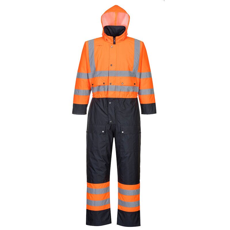 Portwest Hi-Vis Contrast Winter Coverall (Orange/Navy / 5XL / R)