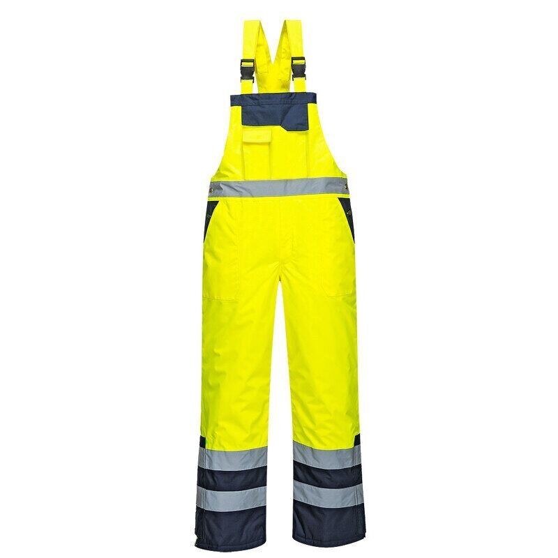 Portwest Hi-Vis Contrast Winter Bib and Brace (Yellow / S / Regular Fit)